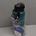 Fanhaw 40 Oz Insulated Stainless Steel Vacuum Water Bottle with Anti-Dust Pop-Open Lid - For Outdoor, Women, Men | Leak & Sweat Proof (Green Blue)