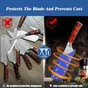 2 x XYJ 2pcs/set Safety Knife Covers Sleeves Knives Edge Guard,Universal Knife Sheath,Cleaver,Nakiri Knife Case Blade Guards Protector Blue Kitchen Knife Cover Sleeve (For 7'' Nakiri Knife)