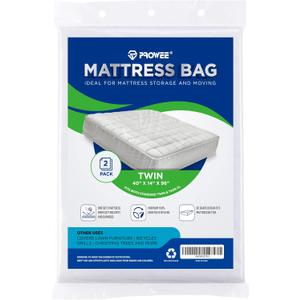 2 PK Twin XL/Twin Mattress Bags for Moving, Waterproof Mattress Cover for Disposal and Storage