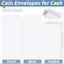 1000 Pcs Money Envelopes for Cash 3.5x6.5in White Coin Envelopes Small Cash Envelopes with Gummed Flaps for Money Saving Challenge Small Item Organizer Coins Tickets Tips Parts Seed Storage