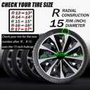 Hubcap Wheel Covers Replacement Size R15 Hub Caps Universal-Fit Steel Wheel Rims Cover ABS Tire Cap for Most Cars Trucks Sedans SUV -Set of 4, 15-inch, Silver-Black