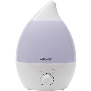 AIRCARE Aurora Ultrasonic Cool Mist Humidifier, Whisper-Quiet between 8-24 hours, Seven Color LED Night Light, Essential Oil Tray and Automatic Shut-Off for Baby, Nursery or Bedroom (White, 1 gal)
