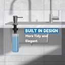 Dish Soap Dispenser, Kitchen Sink Soap Dispenser Pump with 17 OZ Bottle, Refill from The Top, Wide Pump Head Base (Gray)