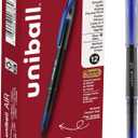 uniball Air Porous Roller Ball Pen, Stick, Medium 0.7 Mm, Blue Ink, Black Barrel, Dozen