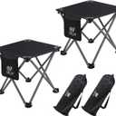 Opliy Camping Stool 2 Pack,13 Inch Portable Folding Stool for Outdoor Gardening and Beach Hiking Fishing,Foot Stool with Carry Bag (Black)