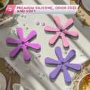 IPOW Festive Silicone Tree Trivet Set for Hot Pots & Pans - Heat-Resistant, Space-Saving Holiday Kitchen Decor & Practical Gift (Dishwasher Safe) Purple