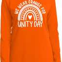 Unity Day Shirt Womens Anti Bullying Awareness T-Shirt Be Kind Shirts Inspirational Rainbow Tee Tops (Orange, XXL)