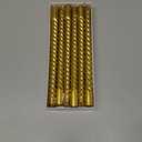 10 Inch Tall Taper Candles Spiral Candle, Set of 12 Tapered Candle, 8 hrs,Tasteless and Smokeless,Long Candle,Tall Candlesticks, Home Dinner, Party, Wedding, Halloween (12, Golden, 25cm)