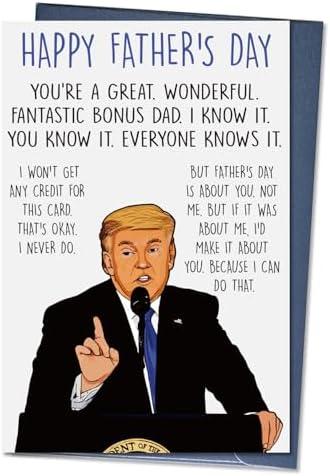 Ithmahco Step Dad Fathers Day Card, Funny Stepdad Gifts from Stepdaughter Stepson, Humorous Card for Stepfather, Bonus Dad, Stepdad Father's Day Gift 5 Pack