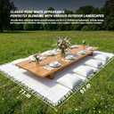 Boho White Cotton Picnic Blanket 91×71 Inch Extra Large, Woven Textured Tassel Outdoor Beach Mat, Machine Washable Portable Camping Blankets for Family Park Picnic, Boho Wedding Decor & Indoor Home