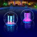 Floating Pool Lights, RGB Color Changing Solar Pool Lights That Float, IP68 Waterproof Swimming Pool Light, Marquee Solar Floating Light for Pool Pond Garden Party Outdoor Decor(2 Piece)