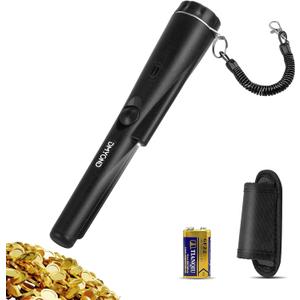 Dmyond Metal Detector Pinpointer, Professional Waterproof Handheld Pin Pointer Wand, Search Treasure Pinpointing Finder Probe with 9V Battery for Adults, Kids, Black