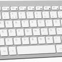 TECKNET 2.4G Wireless Keyboard, Ultra Slim Compact Computer Keyboard with Media Hotkeys, Silent Small USB Keyboard for Laptop PC Desktop Smart TV Notebook Chromebook-Silver