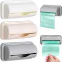 ULTECHNOVO 3 Pack Wall Mount Trash Bag Storage Boxes Adhesive Garbage Bag Holders Organizer for Kitchen Bathroom Slim Plastic Container for Rolled Garbage Dispenser