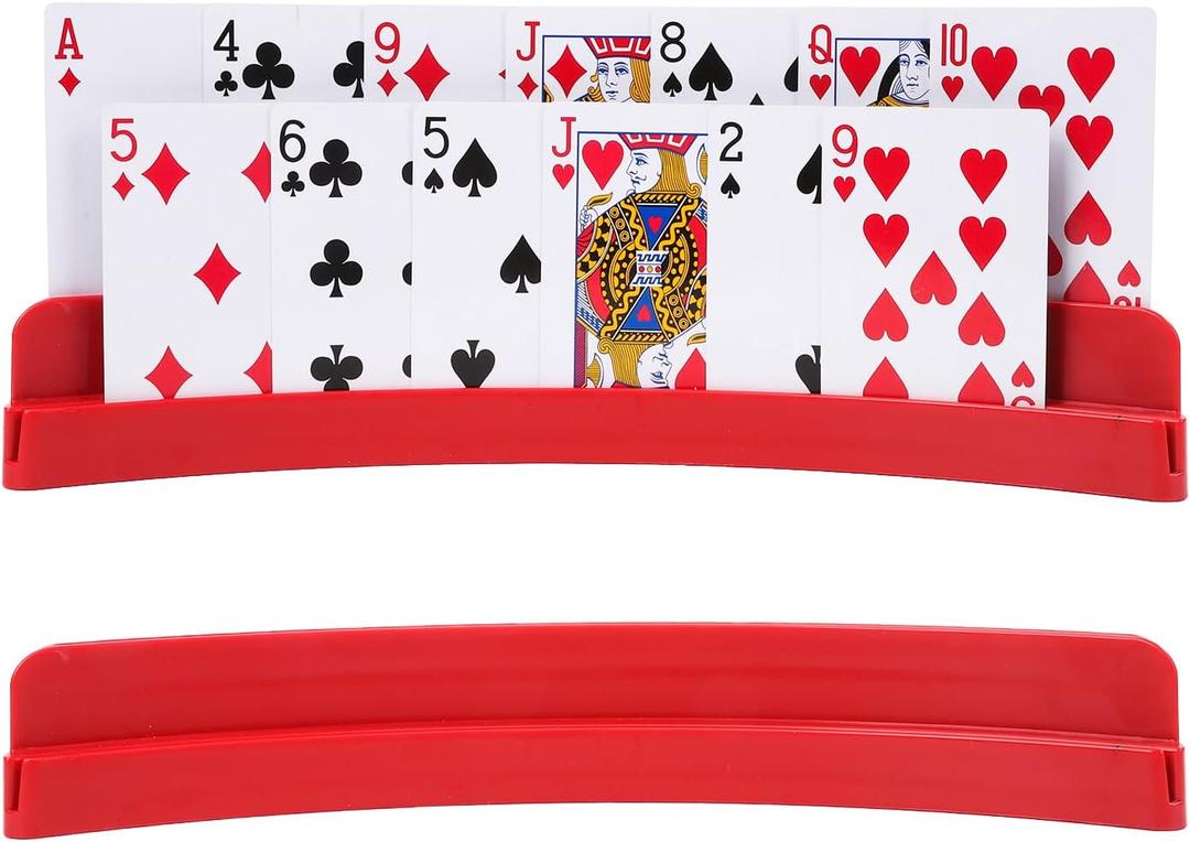 2 Packs of Double-Layer Card HoldersPlaying Card Holder for Kids Adults Hands Free Card Holder for Family Card Game Nights Poker Parties