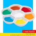 MEEDEN 7-Well Ceramic Paint Palette: 3 Pcs Watercolor Palette 4.7'' x 0.6'' - Porcelain Paint Palette Tray for Gouache Painting, Round, White