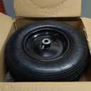 RRQ (2 Pack) 4.80/4.00-8 Tire and Wheel, 16" Pneumatic Wheelbarrow Tires with 3" Centered Hub and 3/4" Bearings (Comes with 5/8" ID Iron Tube Adapter), for Wheelbarrow, Garden Cart, Trailer and More