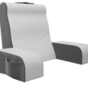 Wedge Reading Pillow for Bed, Cushion with Arms for TV, Books, Nursing, Back - Bed Pillow for Sitting Up in Comfort, Plush Backrest. Bed Chair, Sit Up in Comfort (19" Gray/White)