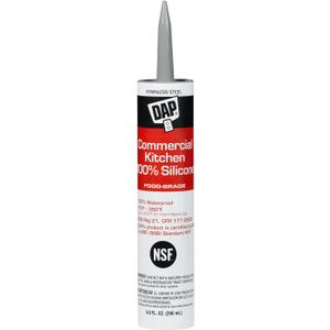 DAP Commercial Kitchen 100% Silicone Sealant, Stainless Steel, 9.8 Oz (7079808660)