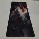 Riverside Full Moon Desk Mat Japanese Desk Pad Black Red Large Mouse Pad Gaming Mousepad Extended XXL Keyboard Pad 31.5 x 11.8 in Laptop Computer Mouse Keyboard Mat for Office Decor