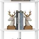 Corner Shelf, 6-Tier Corner Bookshelf, Industrial Corner Ladder Shelf, DIY Storage Shelves, Modern Display Shelf for Living Room, Bedroom, Kitchen, Home Office, White UJSJ004W