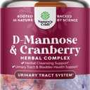 D Mannose with Cranberry Supplement - Potent D Mannose 1000mg Capsules for Kidney Defense Support & Cleanse and Urinary Tract Health for Women & Men - Bladder Health Supplement for Adults - 60 Count