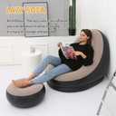 Inflatable Lounge Chair : Lazy Flocking Recliner, Air Couch Sofa for Indoor, Outdoor, Travel & Camping (No Pump)