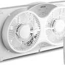shinic 9" Twin Window Fan with Reversible Airflow, Removable Cover and Bug Screen, Remote Control, 3 Functions-3 Speeds, Width Adjustable (23.5" to 37"), Bathroom Kitchen Window Fan ETL Certified