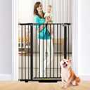 41 Inch Tall Baby Gate Auto Close Dog Gate Adjustable 29.92"-43.71" Wide Pressure Mounted Walk Through Swing Pet Gate for Doorways (Black, 29.92"-43.71" Wide)