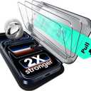 ESR 3 Pack for iPhone 15 Pro Max Screen Protector, Military Grade Shatterproof, 9H Hardness, Full Coverage Tempered Glass with UltraFit Tray