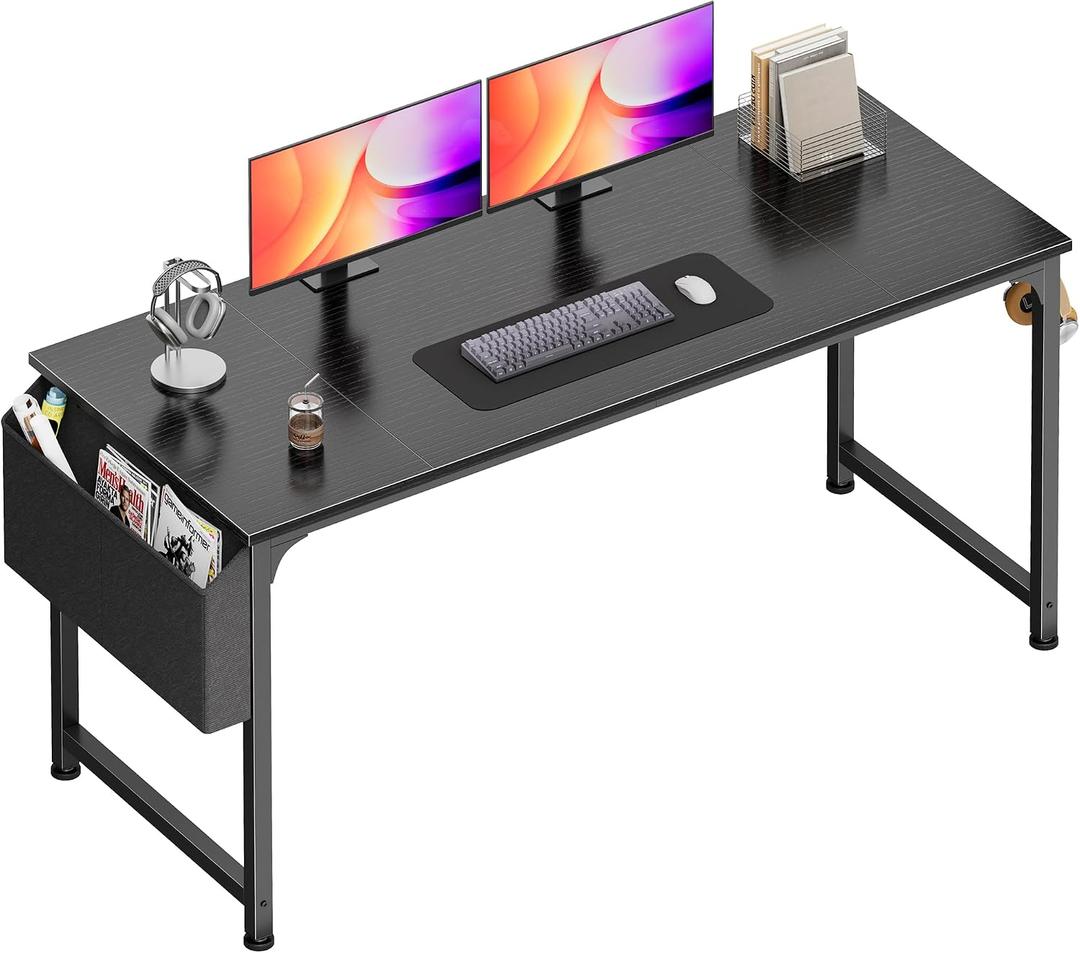 PRAISUN 55'' Computer Desk with Fabric Storage Bag