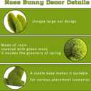 Easter Bunny Decorations, 3 PCS Resin Moss Bunny Figurines Green Faux Flocked Rabbit for Easter Decor Small Decorative Rabbit Statues for Home Decor, Spring Tabletop Centerpiece(Small Moss 3pcs)