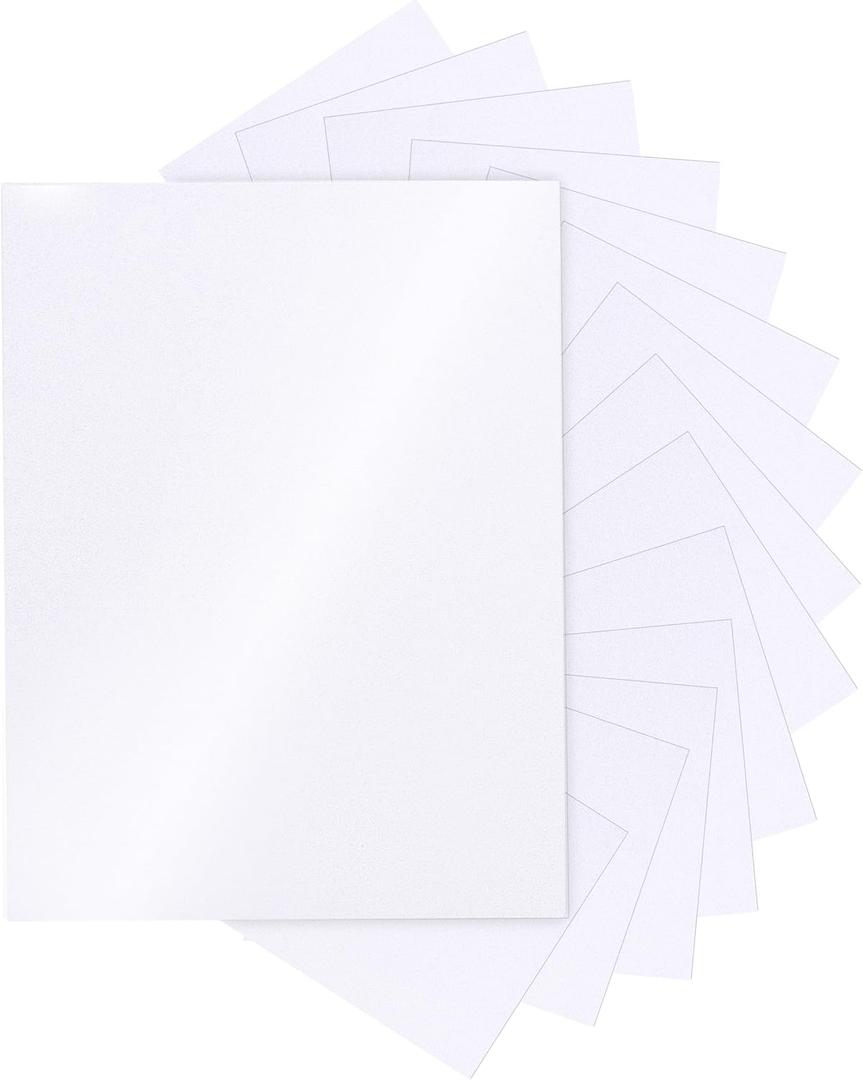Silunkia 28 Sheets White Shimmer Cardstock 8.5 x 11 Printer Paper, 92lb Heavyweight Paper Card Stock for DIY Card Making, Greeting Cards, Wedding Invitations, Menus, School Crafts