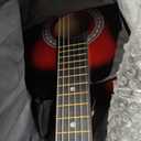 30" Left Handed Wood Guitar with Case and Accessories for Kids/Girls/Boys/Teens/Beginners (Red Gradient)
