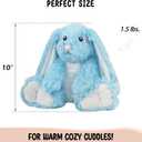 Bunny Microwavable Stuffed Animal 1.5 lb Unscented Heating Pad Plush, Soft Cozy Bunny Toy for Relaxation and Comfort, Gift for Women, Girls, Adults & Kids by Happy Fuel, Blue