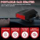 2 Pcs 12 V 150 W Portable Car Heater Windshield Defogger Automobile Defroster Dashboard Heater 360 Degree Rotation Car Heater with Fan Windshield Heater Defroster for Car Trucks