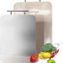 Titanium Cutting Board Double Sided Pure Titanium Cutting Boards for Kitchen, Pure titanium & Wheat Straw PP Food Grade metal chopping boards Easy to Clean Large Size