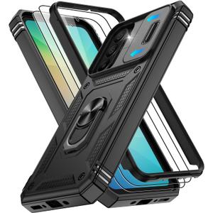 Gritup for Samsung Galaxy A26 5G Phone Case: Galaxy-A26-5G Phone Case with 2*Screen Protector, Magnetic Stand & Slide Camera Cover, Shock Proof Military-Grade Funda para A 26 Cover, Black