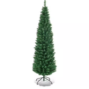 5 ft. PVC Unlit Artificial Slim Pencil Christmas Tree with Stand Home Holiday Decor Green