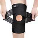 NEENCA Knee Brace for Knee Pain, Compression Knee Support with Air Mesh Fabric, Adjustable Knee Wrap with Side Stabilizers, Ultra-Soft Bandage for Sports, Running, Meniscus Tear, ACL, Arthritis Relief (Large, Black)
