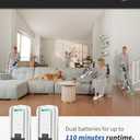 Cordless Vacuum Cleaner, 2 Batteries 110 Mins Runtime Vacuum Cleaners for Home, 550W 45KPA 15-in-1 Stick Vacuum with Charging Dock, Handheld Vacuum Cordless for Pet Hair Carpet Hardwood Floor