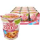 Nissin Cup Noodles Soup, Beef Flavor, Microwaveable Paper Cups, Instant Ramen, 2.25 Ounce (Pack of 12) (EXP 06/27/26)