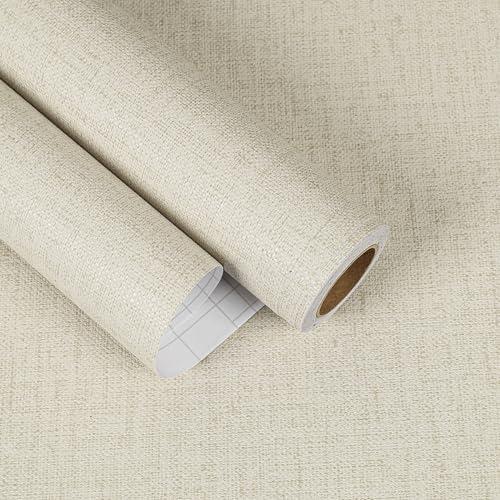 EaseStick Beige Grasscloth Wallpaper Textured Faux Linen Grass Cloth Wallpaper Peel and Stick Grasscloth Contact Paper Self Adhesive Weave Fabric Wall Paper for Cubicle Cabinet Vinyl Wrap 15.7"x160"