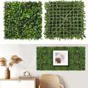 Artificial Grass Wall Panels, 12 Pack 10"x10" Boxwood Hedge Wall Panels with 100 Zip Ties, Boxwood Backdrop for Outdoor Indoor Decorative Fences Privacy Hedge