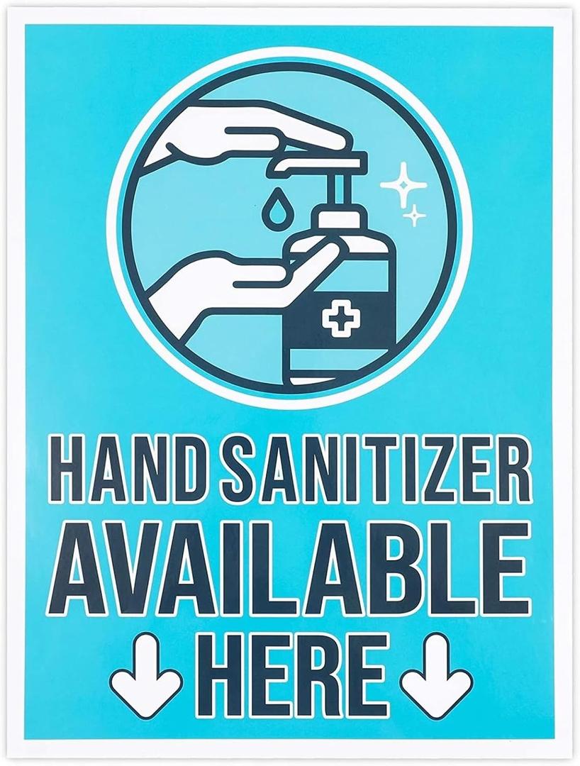 Store Safety Signs,"Hand Sanitizer Available Here" (9 x 12 in )