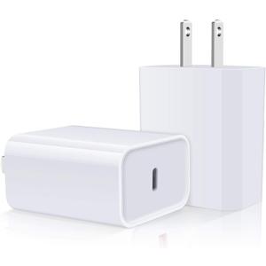 iPhone 17e 16e Fast Charger Block, 2Pack 20W USB C Power Adapter Type C Wall Charger for iPhone 17/17 Pro/17 Pro Max/Air/16/16 Pro/16 Pro Max/16 Plus/15/14/13/12/11/Pro/Max/SE/XR/XS, Pixel 10a 9 Pro