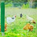 Non Electric Fence Netting 4' x 100', Boundary Chicken Fence with Double Spiked Posts, Portable Temporary Fence with Posts for Chickens, Ducks, Turkeys Suitable in Backyard, Garden