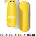 Seniny Mini Portable Travel Umbrella with Case - Compact Umbrellas for Rain & Sun UV Protection for Backpack Pocket, Lightweight Folding Small Umbrella, Tiny Purse Size UV Blocker for Kids Women Girls