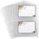 Samsill Recipe Card Page Protectors for 8.5 x 11 Recipe Binder, 4 x 6 Pockets, 2 Pockets, 50 Count, Recipe Book Pocket Page Refill Sheets, Side Margin Loading, for 8.5 x 11 Standard 3 Ring Binders