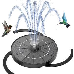 AISITIN 3.5W Solar Water Fountain with Storage, 6.3" Solar Powered Bird Bath Fountains with Integrated Bracket, Floating Solar Fountain Pump for Bird Bath, Garden, Pond, Pool, Outdoor (Black02)